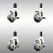 Service Caster 3 Inch 316SS Thermoplastic Rubber Swivel 1-1/4 Inch Stem Caster Set Brake SCC SCC-SS316EX20S314-TPRB-TLB-114-4 - alternate 1